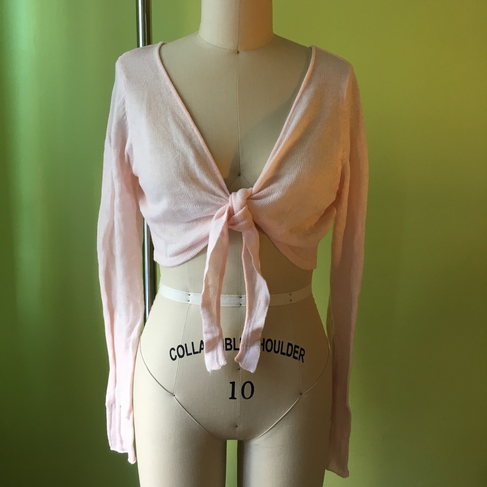 Bloch pink warm-up ballet shrug sweater, Large